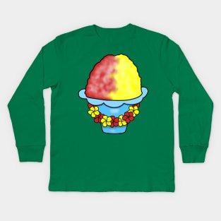 Hawaiian shaved ice with Lei Kids Long Sleeve T-Shirt